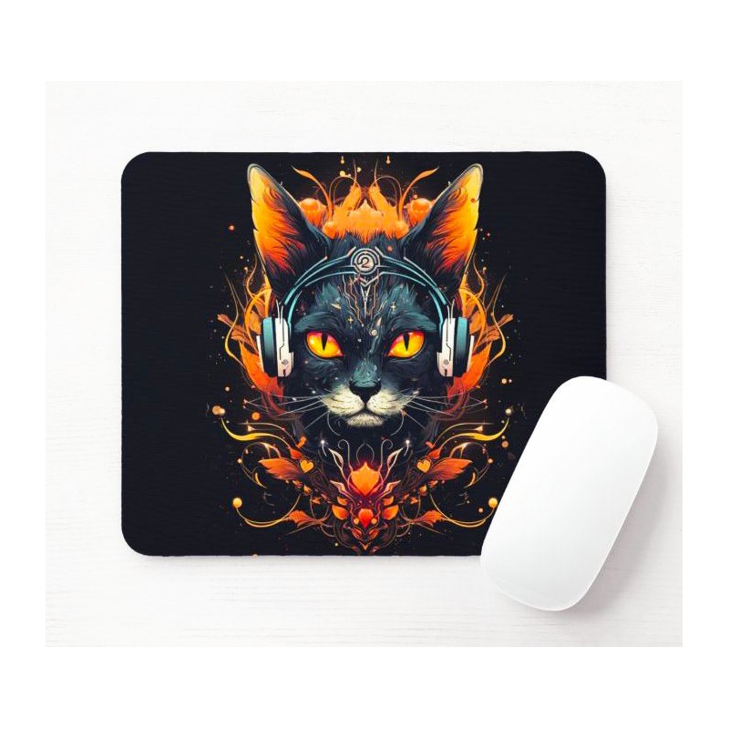 Mouse pads Cat with headphones