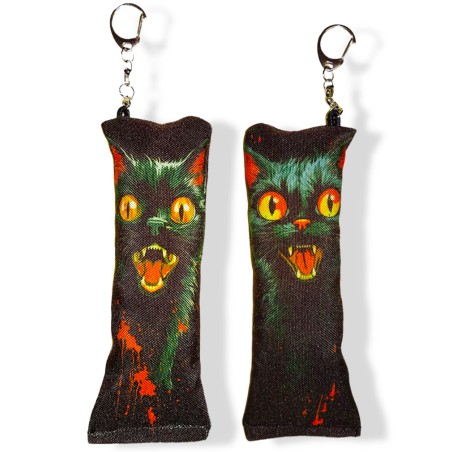 Privezak dakimakura lud crni mačak (1 com)
