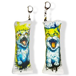 Keychain Dakimakura crazy white cat (1 pc)