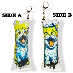 Privezak dakimakura lud beo mačak (1 com)