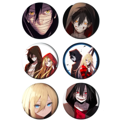Набор значков 37 мм аниме Angels of death (6 шт.)