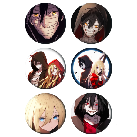 Set badges 37 mm anime Angels of death (6 pc)