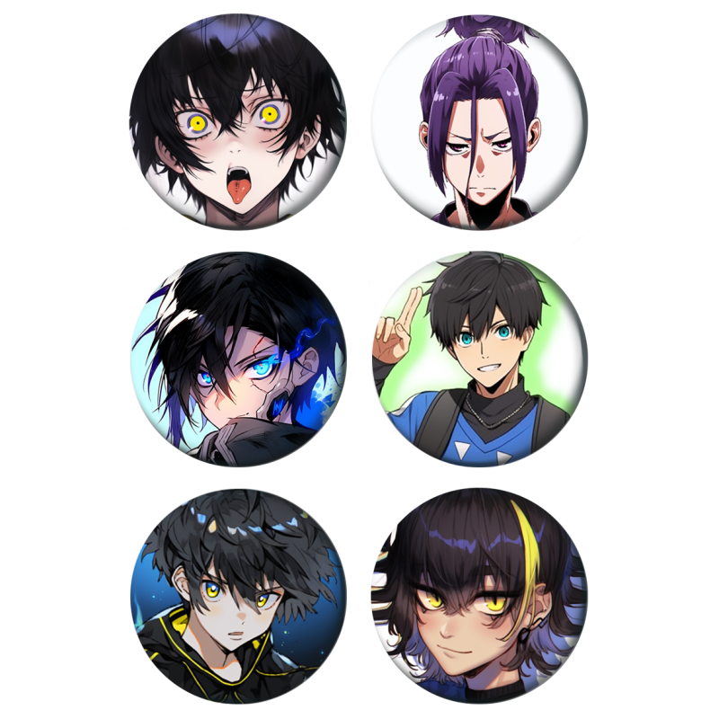 Set badges 37 mm anime Blue Lock (6 pc)