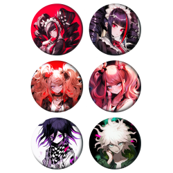 Set badges 37 mm anime Danganronpa (6 pc)