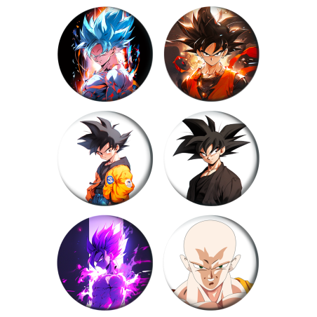Набор значков 37 мм аниме Dragon Ball (6 шт.)