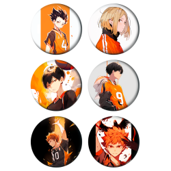 Набор значков 37 мм аниме Haikyu! (6 шт.)