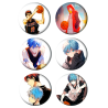Набор значков 37 мм аниме Kuroko's Basketball (Kuroko no Basuke) (6 шт.)