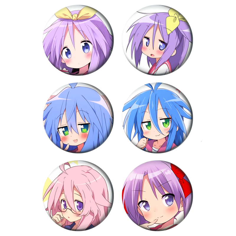 Set badges 37 mm anime Lucky Star (6 pc)