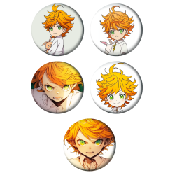Set badges 37 mm anime The Promised Neverland (5 pc)