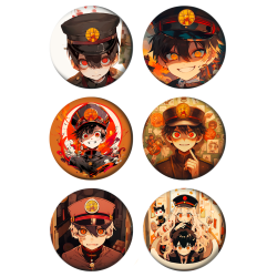 Set badges 37 mm anime Toilet-bound Hanako-kun (6 pc)