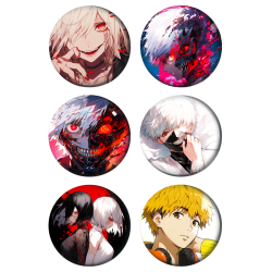 Set badges 37 mm anime Tokyo Ghoul (6 pc)