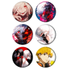 Set badges 37 mm anime Tokyo Ghoul (6 pc)
