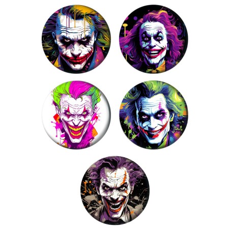 Set badges 37 mm Joker (5 pc)