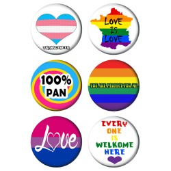 Set badges 37 mm LGBTQIA+ (6 pc)
