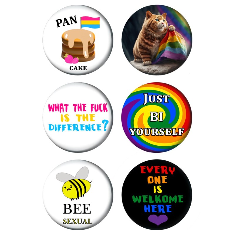 Set badges 37 mm LGBTQIA+ (6 pc)