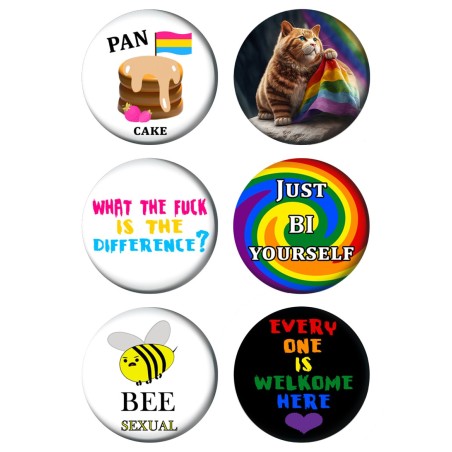 Set badges 37 mm LGBTQIA+ (6 pc)
