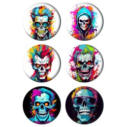 Set badges 37 mm anime Skull Punk (6 pc)