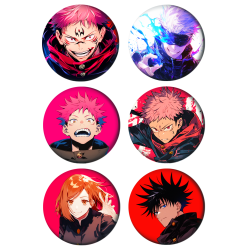 Set badges 37 mm anime Jujutsu Kaisen (6 pc)
