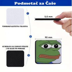 Podmetač za čaše mem Žabac Pepe