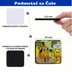 Podmetač za čaše mem This is fine