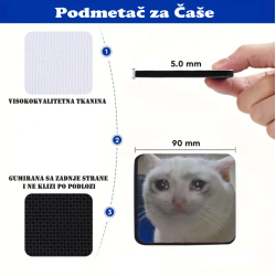 Podmetač za čaše mem Tužna mačka