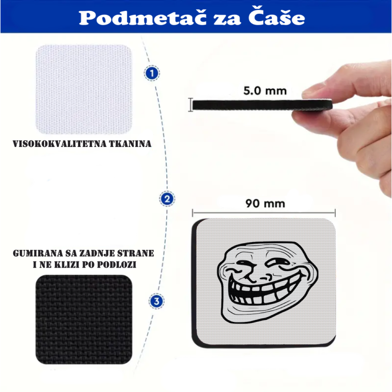 Podmetač za čaše mem Trollface