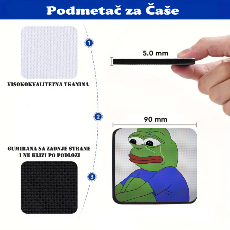 Podmetač za čaše mem Pepe