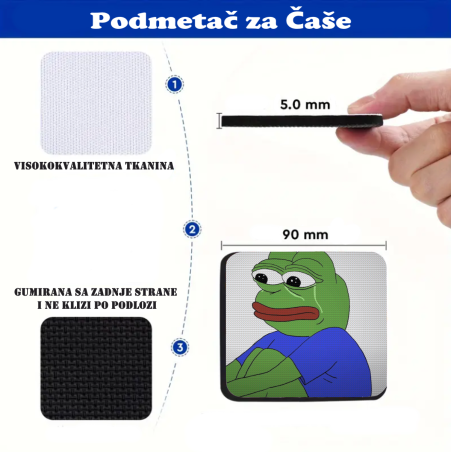 Podmetač za čaše mem Pepe