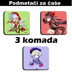 Podmetač za čaše anime Genshin Impact (3 kom)