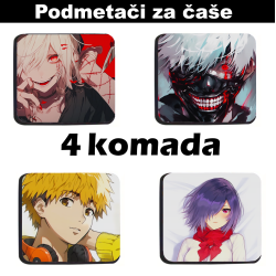 Podmetači za čaše anime Tokijski gul (Tokyo Ghoul) 4 kom