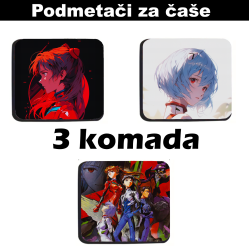 Костеры (подставка) аниме Neon Genesis Evangelion (3 шт)