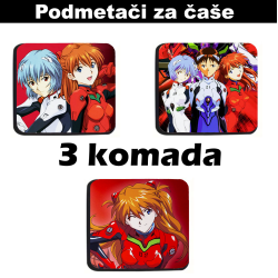 Костеры (подставка) аниме Neon Genesis Evangelion (3 шт)