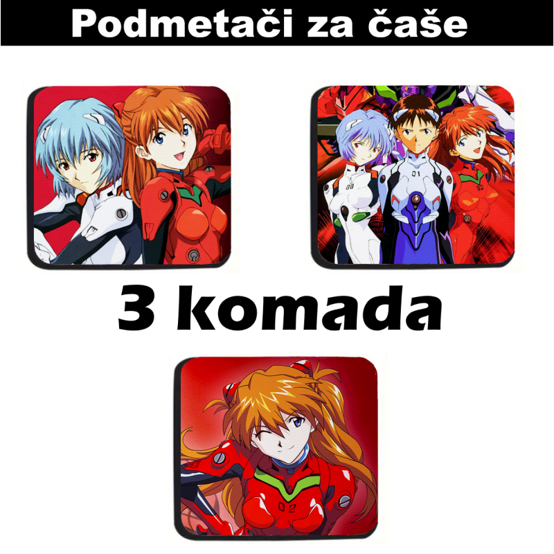 Костеры (подставка) аниме Neon Genesis Evangelion (3 шт)