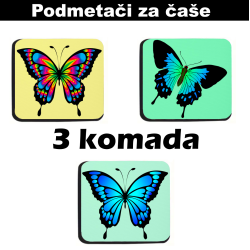 Podmetači za čaše Leptiri (3 kom)
