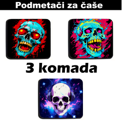 Podmetači za čaše Lobanje (3 kom)