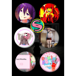 Paket set bedževi 37mm anime game Doki Doki Literature Club!  (6 kom)