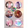 Paket set bedževi 37mm anime game Doki Doki Literature Club!  (6 kom)