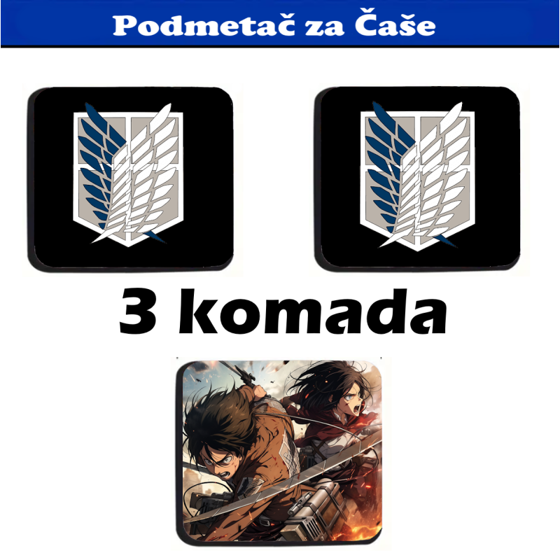 Coaster anime Attack on Titan (3 pc)