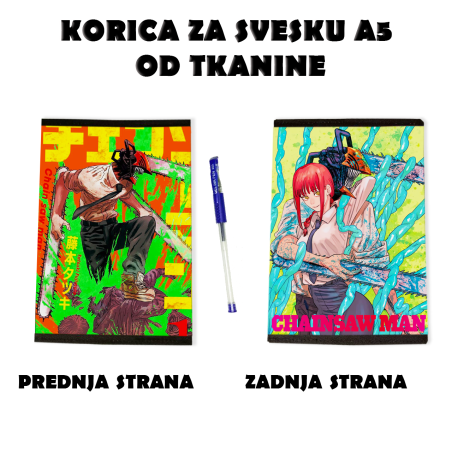 Chainsaw Man fabric notebook cover A5