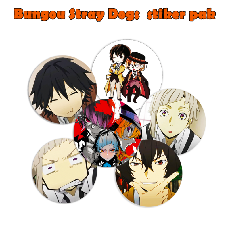 Bungou Stray Dogs stiker pak 50 мм (6 pc.)