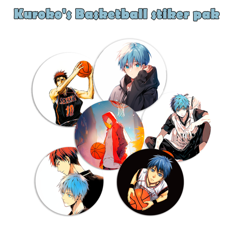 Kuroko no Basuke (Kuroko's Basketball) anime stikeri - nalepnice 50 mm (6 com)