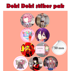 Doki Doki Literature Club! anime stiker pak 50 мм (9 pc.)