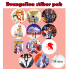 Neon Genesis Evangelion anime stikeri - nalepnice 50 mm (11 com)