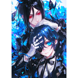 Black Butler anime poster od tkanine 20х29 cm