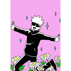 Jujutsu Kaisen Gojo аниме постер из ткани 20х29 см