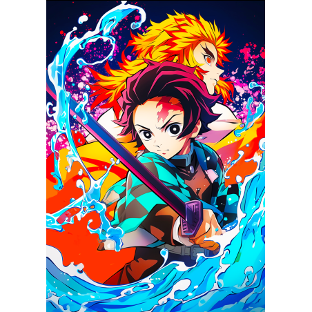 Demon Slayer: Kimetsu no Yaiba fabric anime poster 20x29 cm