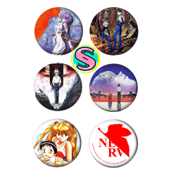 Paket set bedževi 37mm anime Evangelion Neon Genesis (6 kom)
