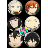 Набор значков 37 мм аниме Bungo Stray Dogs (6 шт.)