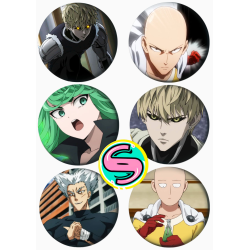 Set badges 37 mm anime One Punch Man (6 pc)