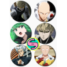 Набор значков 37 мм аниме One Punch Man (6 шт.)